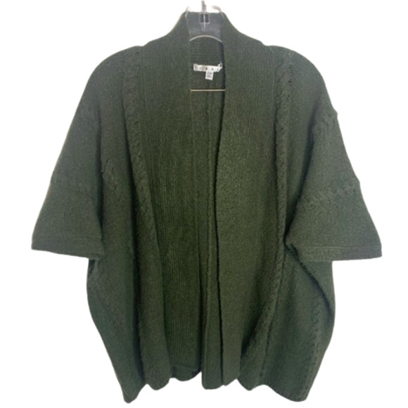 CAbi 145 Green Open Front Short Dolman Sleeve Oversized Sweater Cardigan S/M - Picture 2 of 12